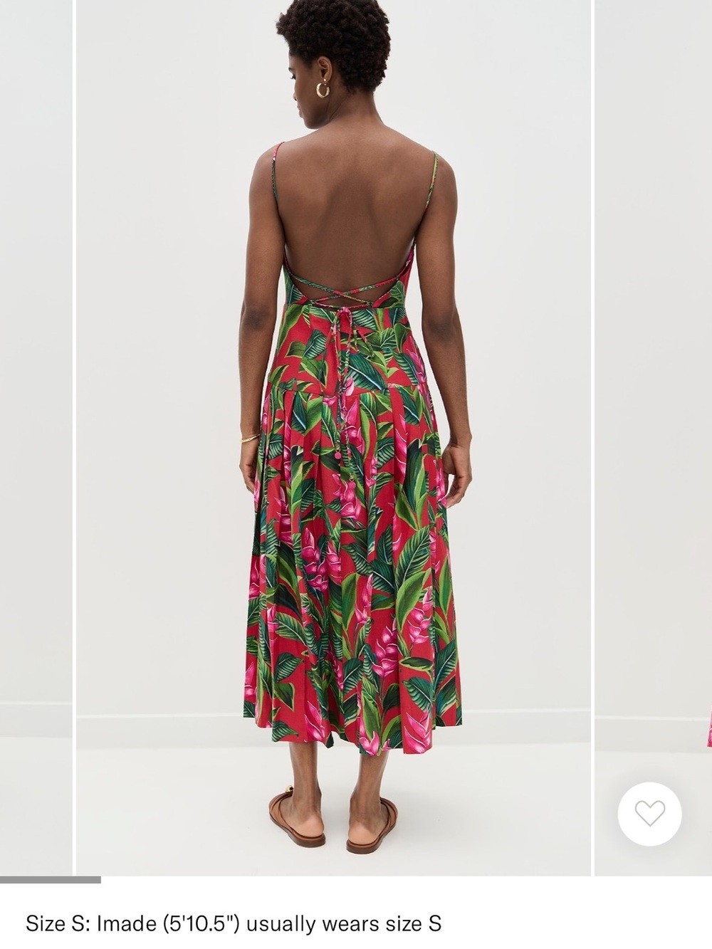FARM Rio Pink Tropical Midi Dress with Green Leaf Print XL NWOT - Picture 2 of 6